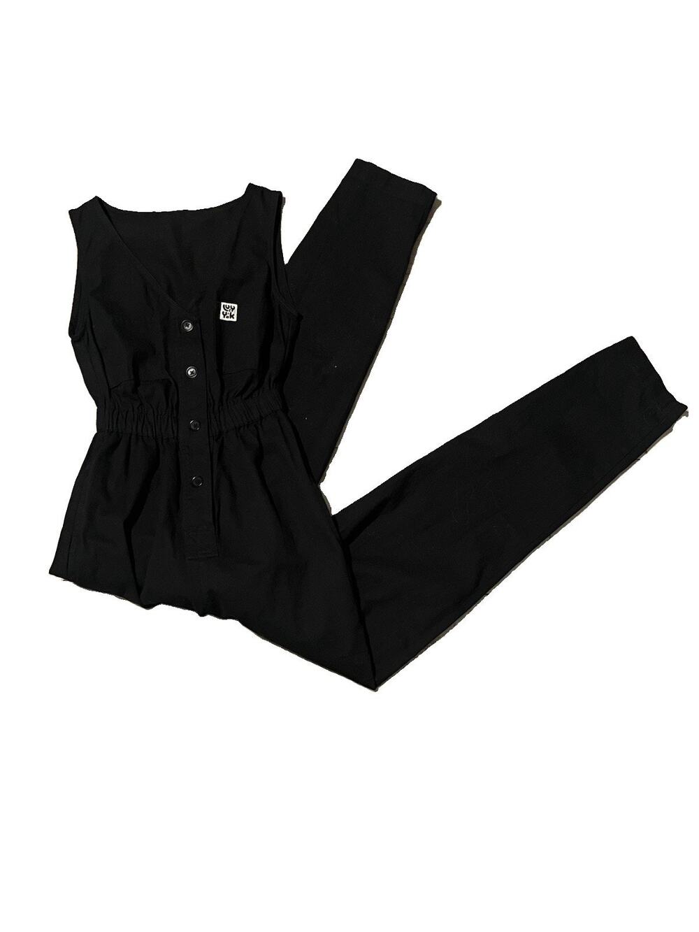 Lucy & Yak Juni V-Neck Boilersuit Black Organic Cotton Jumpsuit US 0 NWT